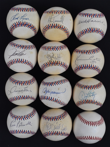 Collection of 11 Autographed Baseballs From 1999 All-Star Game w/Kevin Costner Mark Harmon & George Brett