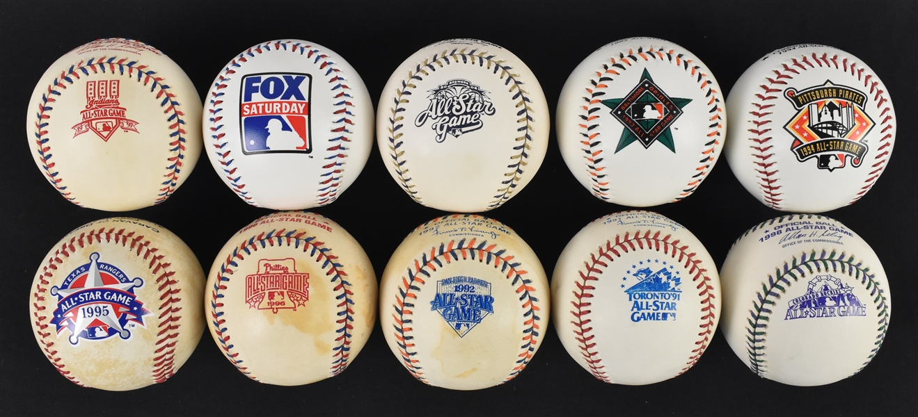 Collection of 10 All-Star Game Baseballs