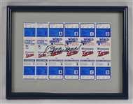 Vintage 1984 Minnesota Twins Phantom ALCS & World Series Ticket Run Signed by Kirby Puckett