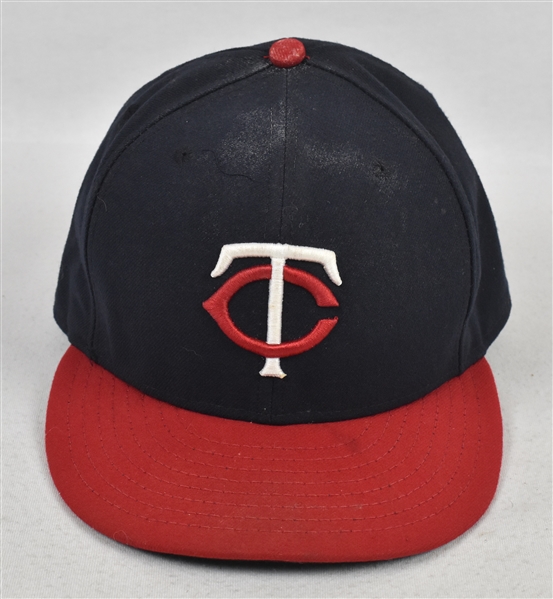 Justin Morneau 2013 Minnesota Twins Game Used Hat MLB Authentication