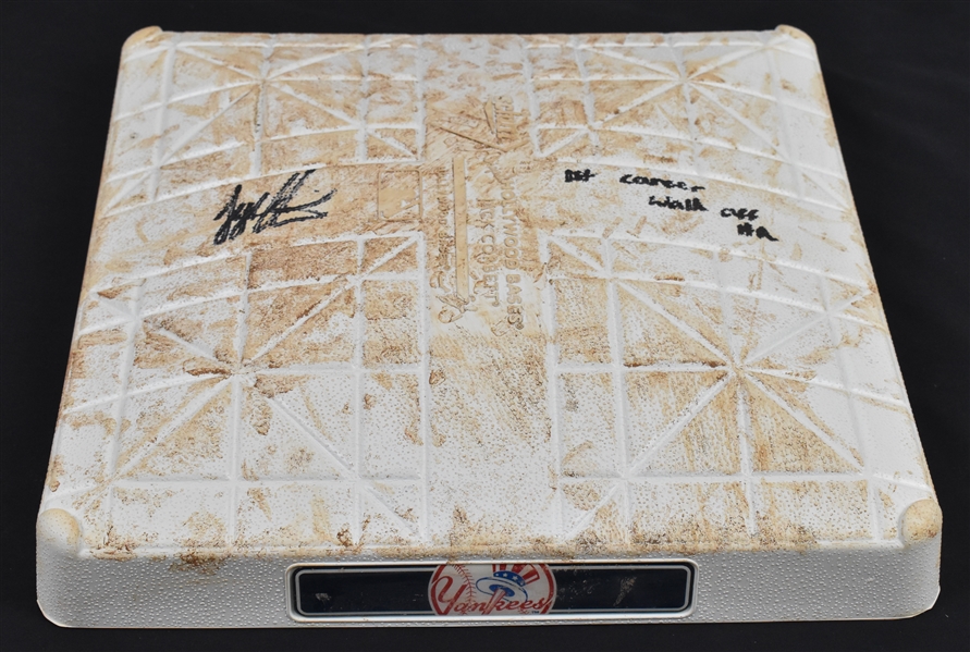 Tyler Austin 2016 Autographed Tampa Bay vs. NY Yankees Game Used Base 