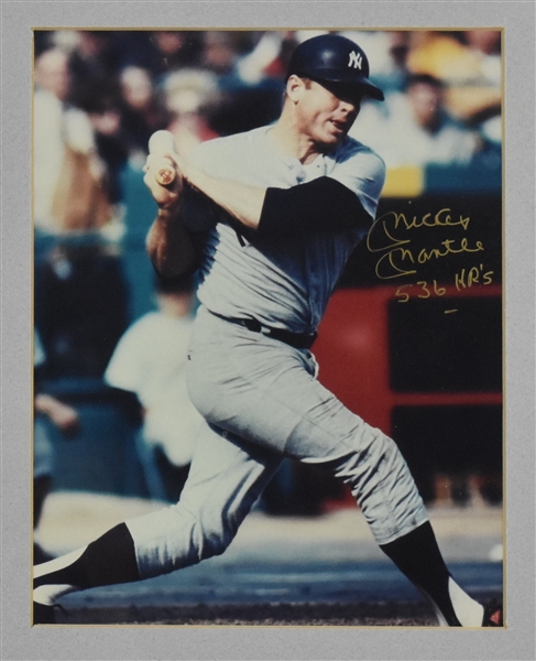 Mickey Mantle Autographed & Inscribed 8x10 Framed Photo