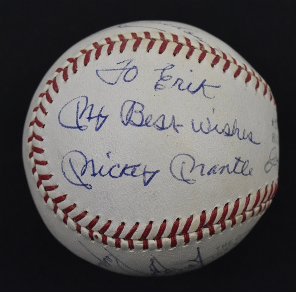 Mickey Mantle Roger Maris & Yogi Berra Autographed Baseball