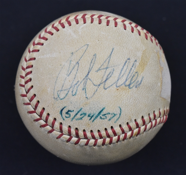 Vintage Bob Feller Autographed & Inscribed Baseball