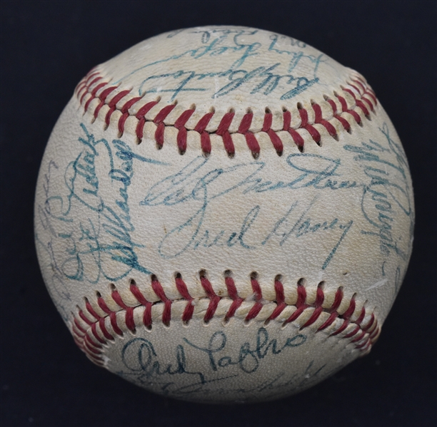Milwaukee Braves 1957 World Series Champions Team Signed Baseball w/Hank Aaron