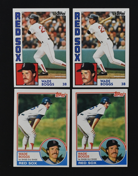 Wade Boggs Lot of 4 Vintage 1983 Topps Rookie & 1984 Topps Cards