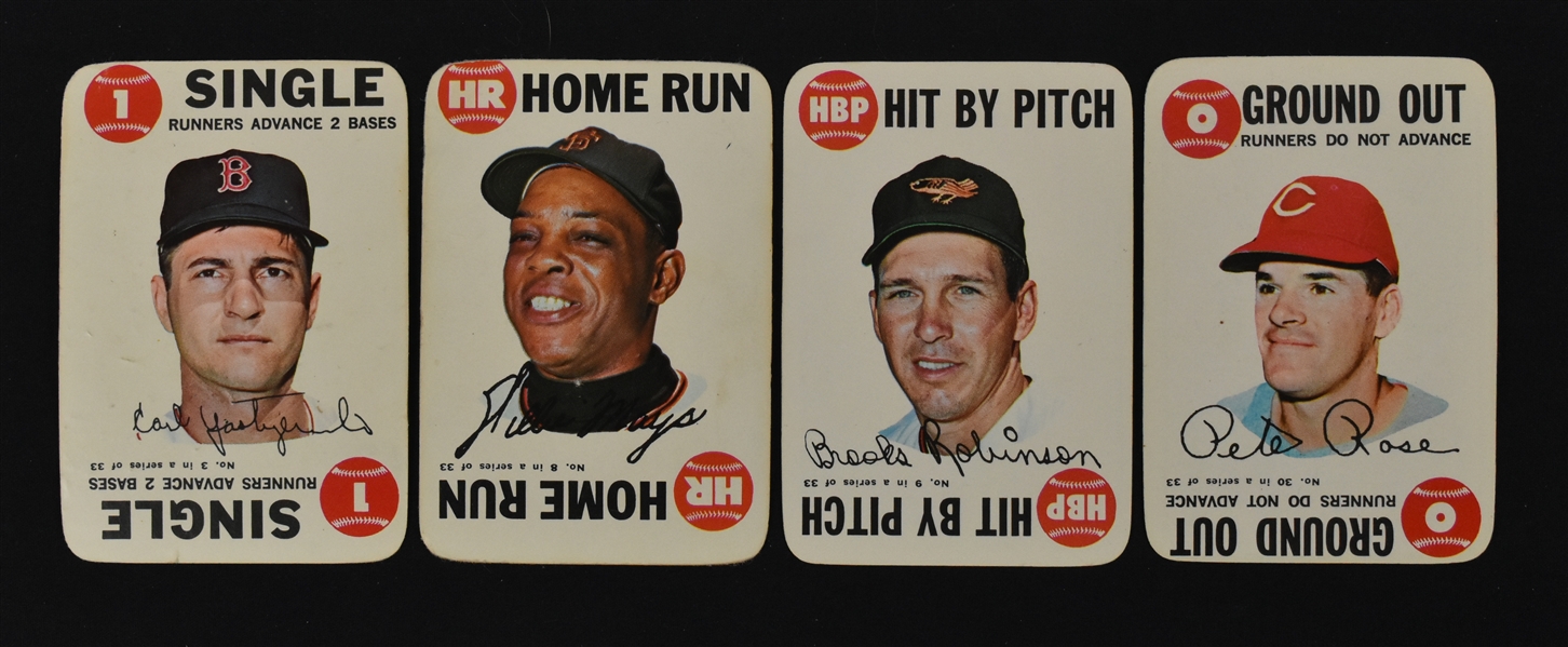 Lot of 4 Vintage Baseball Cards w/Pete Rose & Willie Mays
