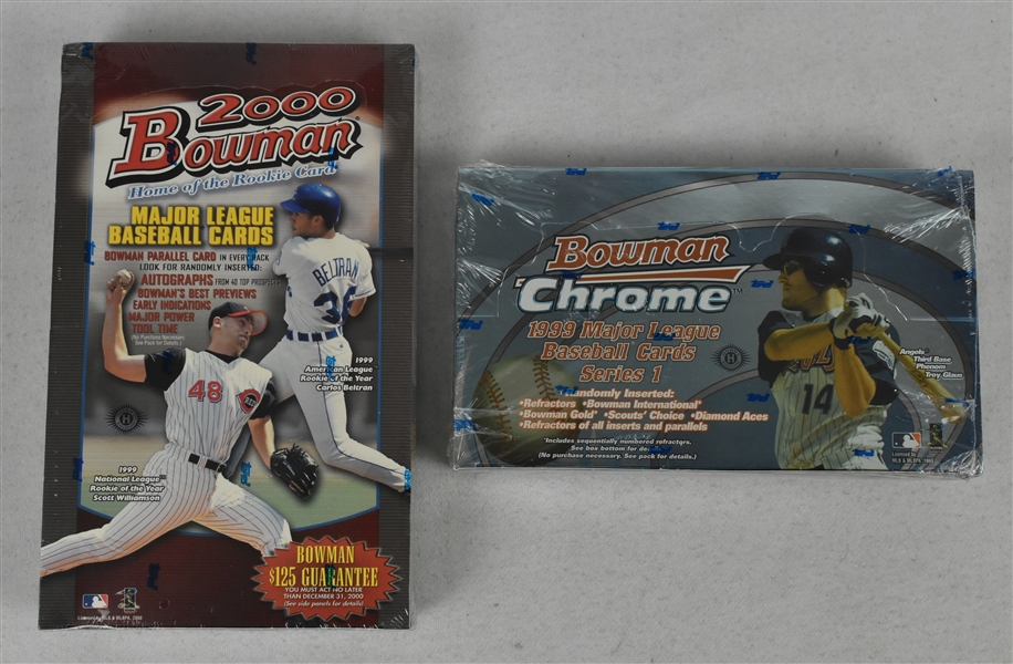 Lot of 2 Unopened 1999 & 2000 Bowman Chrome Boxes