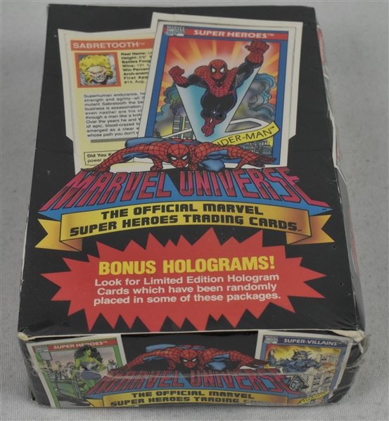 Unopened 1990 Marvel Universe Trading Card Box Sealed in Original Wrap 