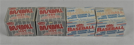 Lot of 4 Vintage 1988 & 1989 Fleer Update Baseball Card Sets  