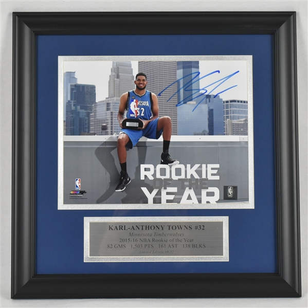 Karl Anthony-Towns Autographed 16x16 Framed Display  