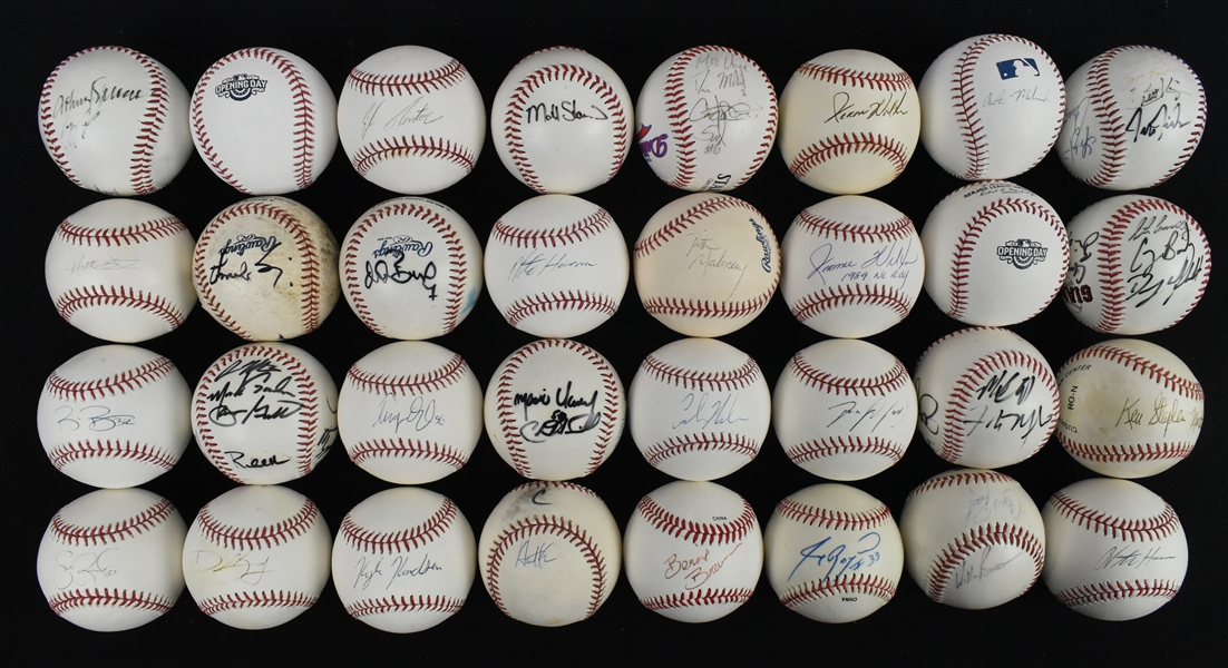 Collection of 32 Autographed Baseballs