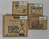 Collection of 4 Vintage Newspaper Ads w/Babe Ruth Lou Gehrig & Jimmie Foxx