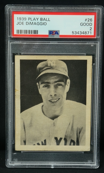 Joe DiMaggio 1939 Play Ball Rookie Card PSA 2