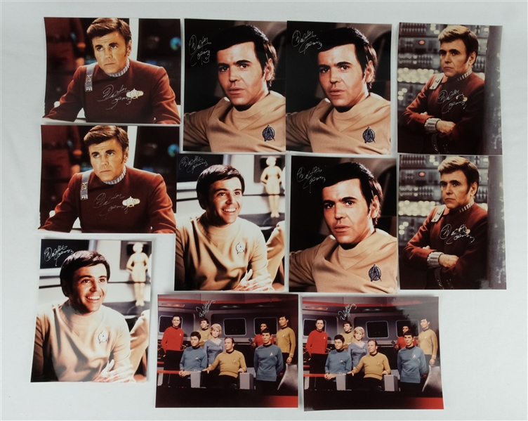 Walter Koenig Lot of 11 Autographed Star Trek 8x10 Photos