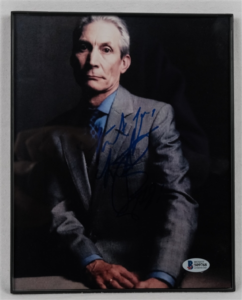 Charlie Watts Rolling Stones Autographed 8x10 Photo Beckett