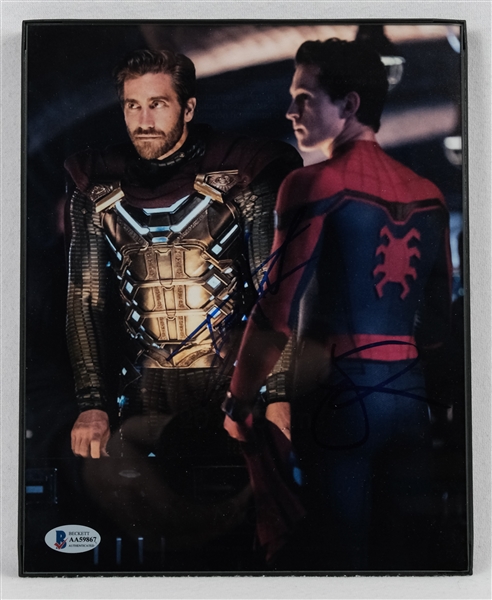 Tom Holland & Jake Gyllenhaal "Spiderman" Autographed 8x10 Photo Beckett