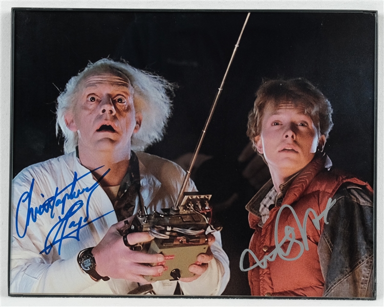 Michael J. Fox & Christopher Lloyd "Back to the Future" Lot of 2 Autographed 11x14 Photos