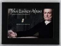 John Quincy Adams Lot of 2 Autographed "Word" Photo Display JSA