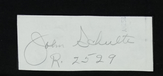 John Schulte Autographed Cut Signature JSA