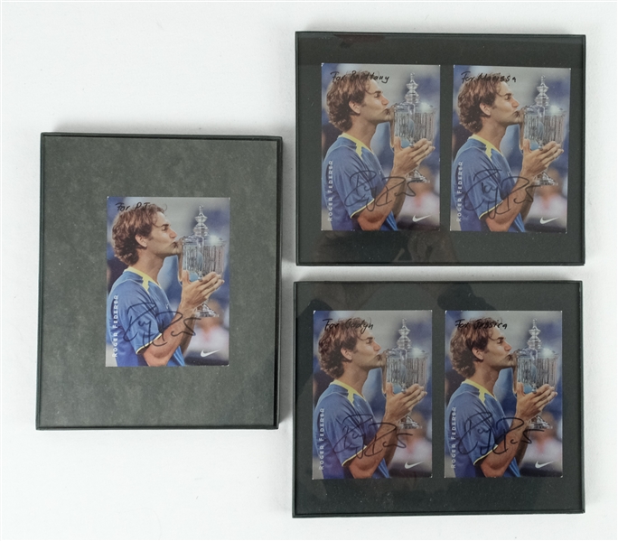 Mike Eruzione Nick Faldo & Roger Federer Lot of 7 Autographed Photos