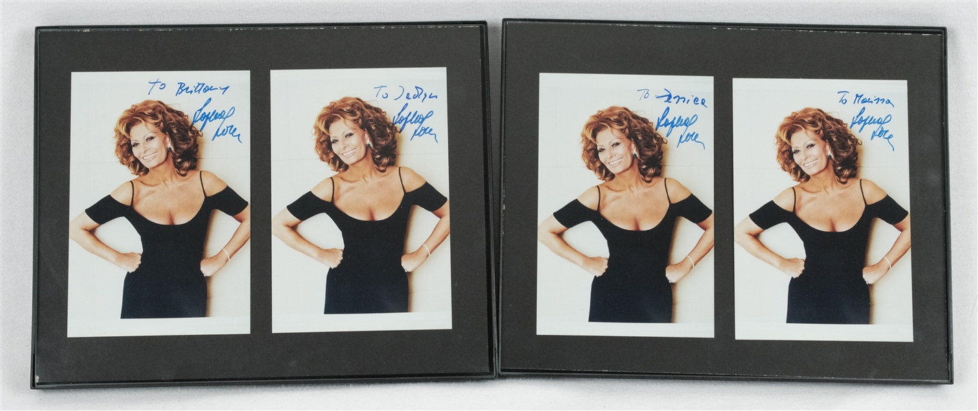 Sophia Loren & Suzi Quatro Lot of 5 Autographed Photos