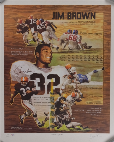 Jim Brown Autographed Limited Edition Lithograph PSA/DNA