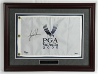 Tiger Woods Autographed 2000 PGA Championship Limited Edition Pin Flag #81/500 Framed 24x29 Display UDA 