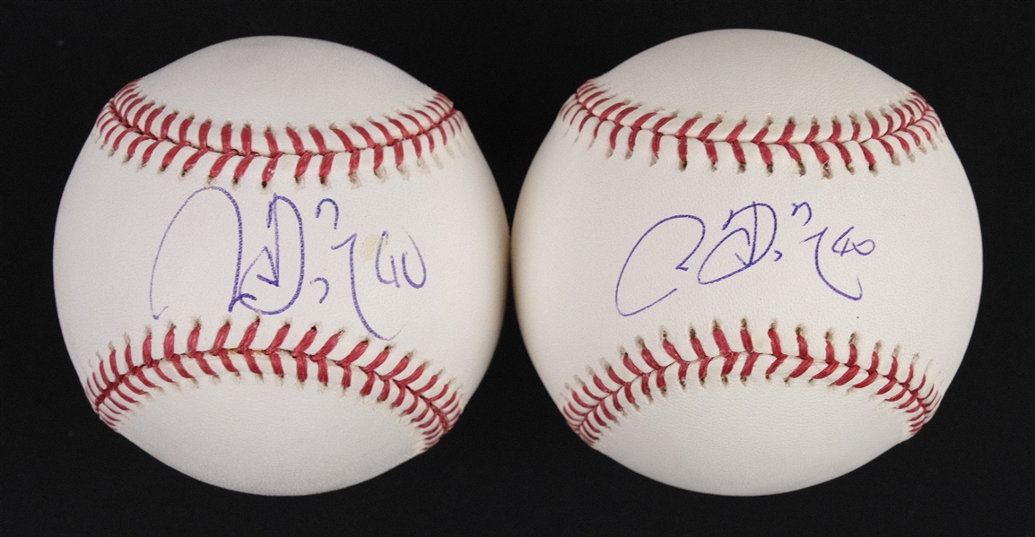 Chien-Ming Wang Lot of 2 Autographed Baseballs Steiner