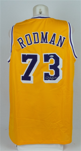 Dennis Rodman Autographed Lakers Jersey Beckett