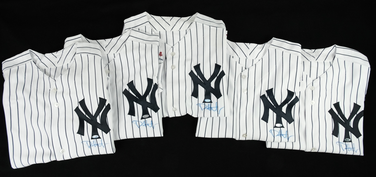 Phil Hughes Lot of 5 Autographed New York Yankees Jerseys Steiner