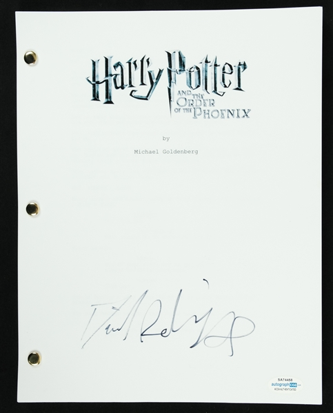 Daniel Radcliffe Lot of 2 Autographed Harry Potter "Order of the Phoenix" Movie Scripts 