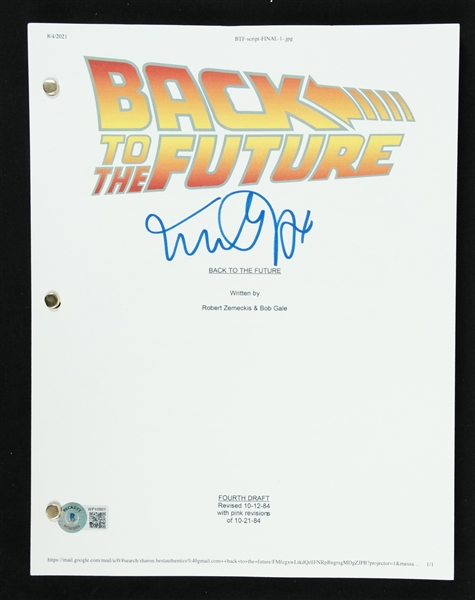 Michael J. Fox Autographed "Back to the Future" Movie Script Beckett