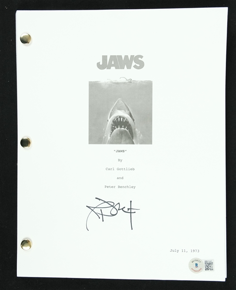 Richard Dreyfuss Autographed "Jaws" Movie Script Beckett