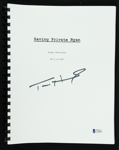 Tom Hanks Autographed "Saving Private Ryan" Movie Script Beckett