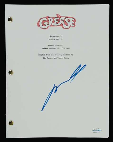 John Travolta Autographed "Grease" Movie Script 