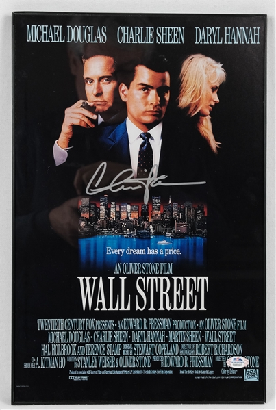 Charlie Sheen Autographed "Wall Street" 11x17 Movie Poster PSA/DNA