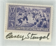 Casey Stengel Autographed 1939 Stamp  PSA/DNA