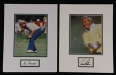 Arnold Palmer & Ben Crenshaw Autographed 11x14 Matted Displays JSA