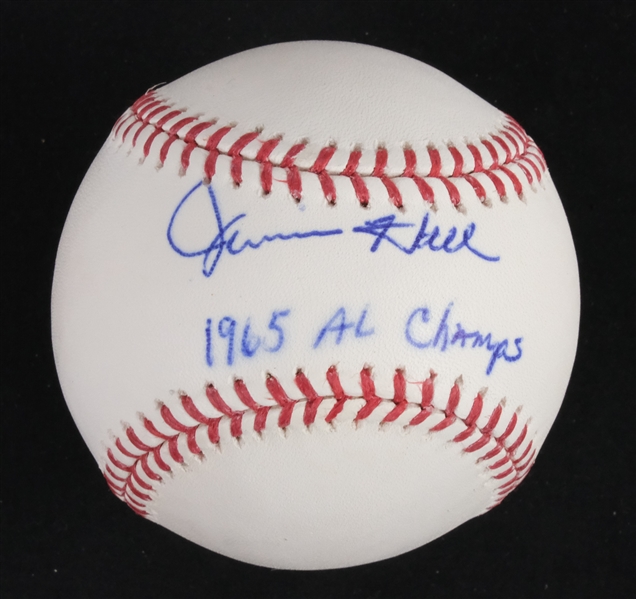Jimmie Hall Autographed & Inscribed Baseball JSA