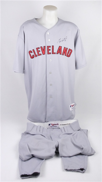 Jake Westbrook 2004 Cleveland Indians Game Used & Autographed 1954 Turn Back the Clock Jersey & Pants