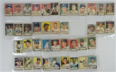 Vintage 1952 Topps Collection of 40 Baseball Cards
