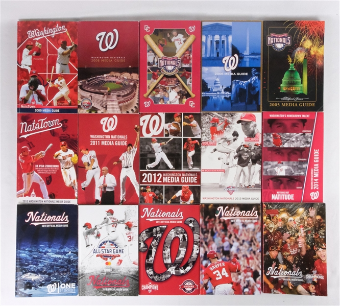 Washington Nationals 2005-2019 Complete run of Media Guides 