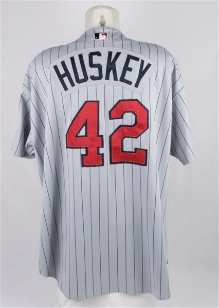 Butch Huskey 2000 Minnesota Twins Game Used #42 Jersey w/CRG & 40th Anniversary Patches
