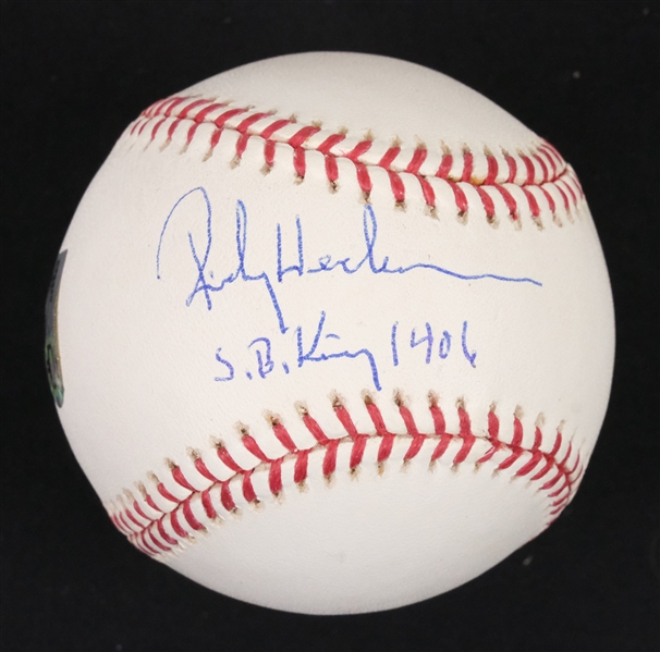 Rickey Henderson Autographed & Inscribed Baseball MLB