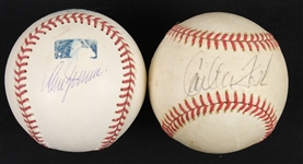 Carlton Fisk & Don Zimmer Autographed Game Used Baseballs