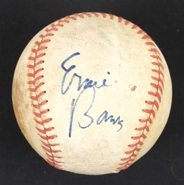 Ernie Banks Autographed Game Used Baseball JSA