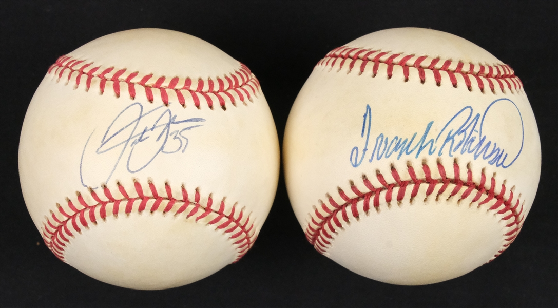 Frank Thomas & Frank Robinson Autographed Baseballs JSA