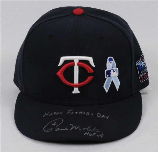 Paul Molitor 2010 Game Used & Autographed Fathers Day Worn Hat