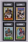 Lot of 4 Graded Football Cards w/ Gale Sayers & Walter Payton